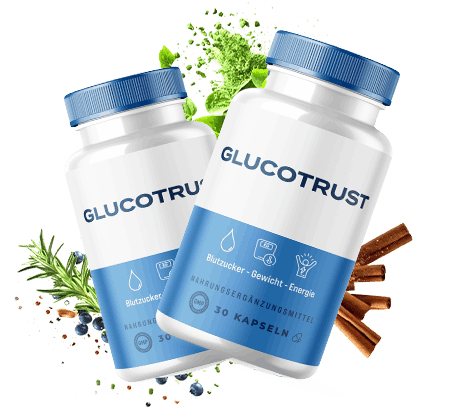 GlucoTrust supplement bottle for healthy blood sugar support